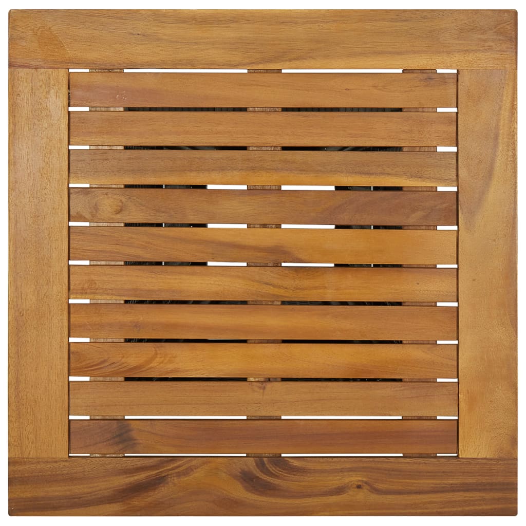 barbord 60x60x110 cm polyrattan og massivt akacietræ grå
