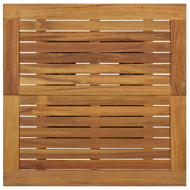 barbord 80x80x110 cm polyrattan og massivt akacietræ sort