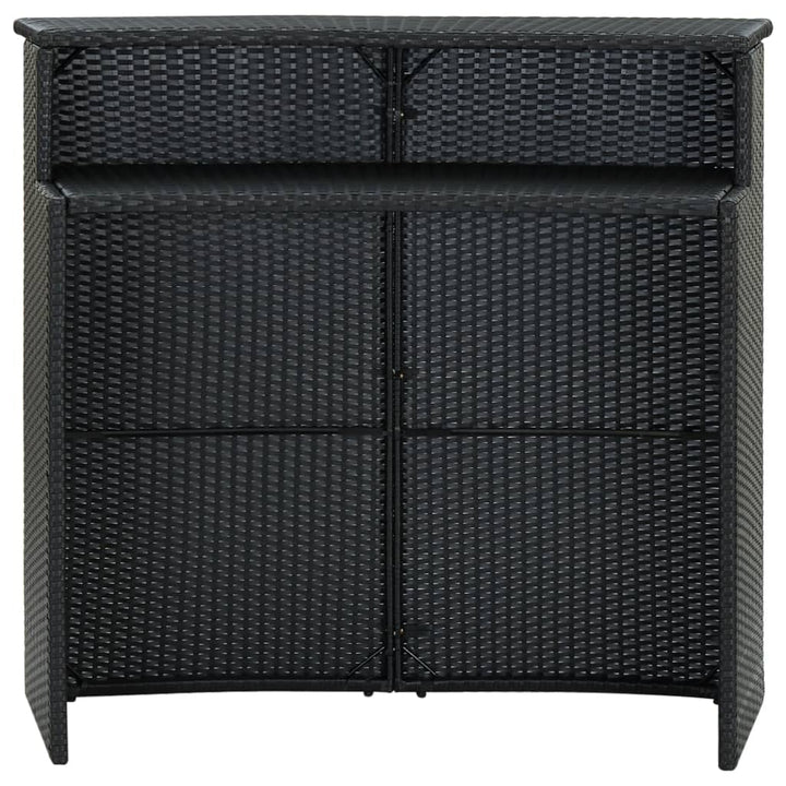 barbord til haven 120x55x110 cm polyrattan sort