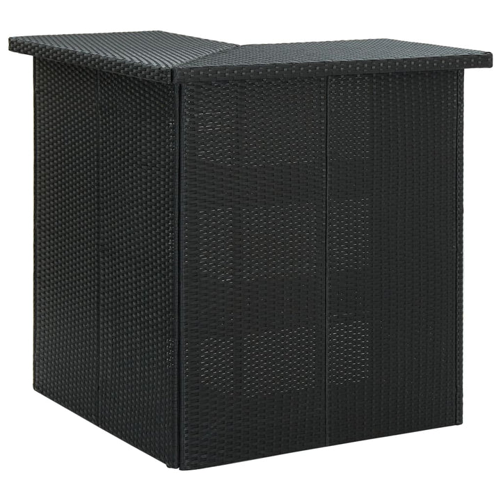 hjørnebarbord 100x50x105 cm polyrattan sort