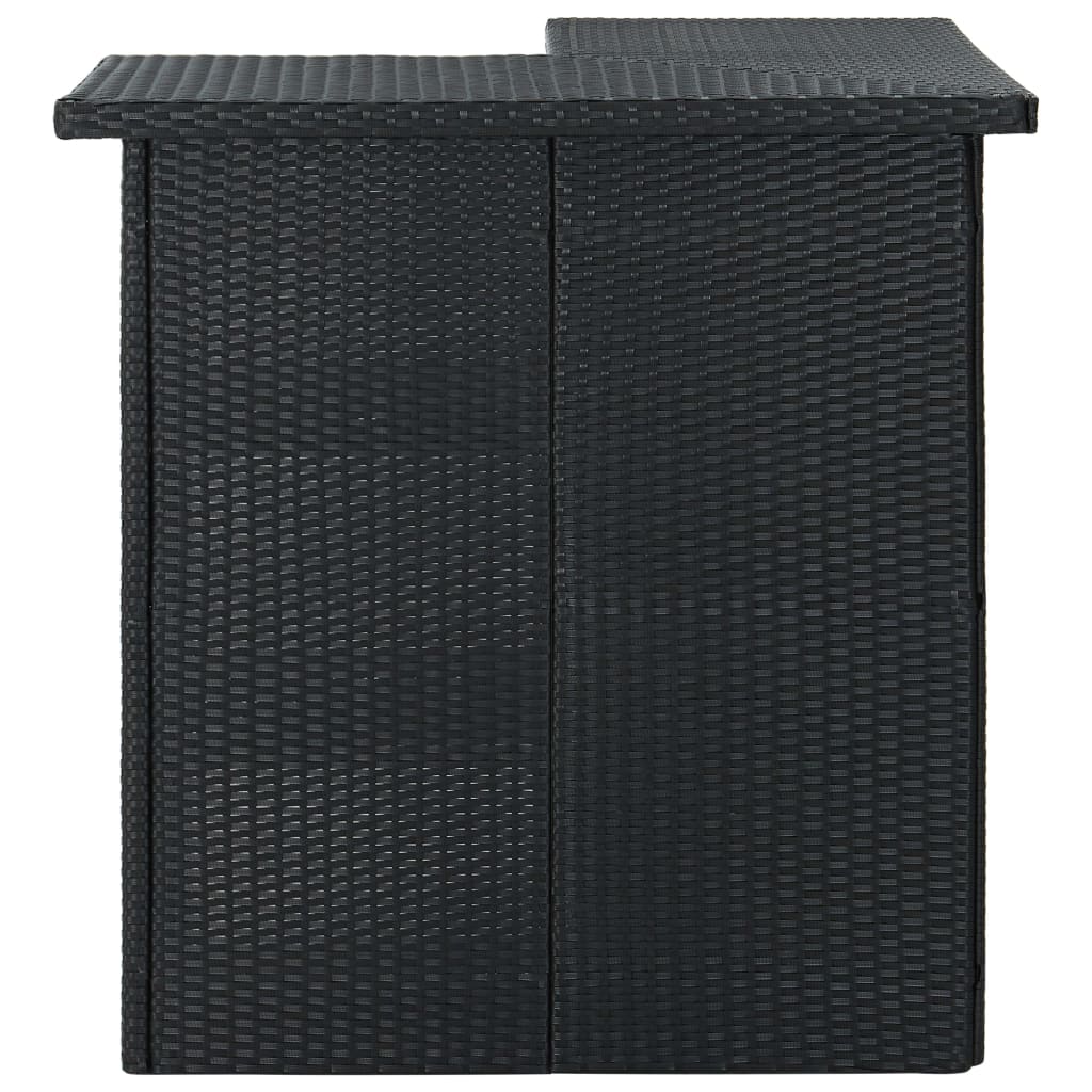 hjørnebarbord 100x50x105 cm polyrattan sort