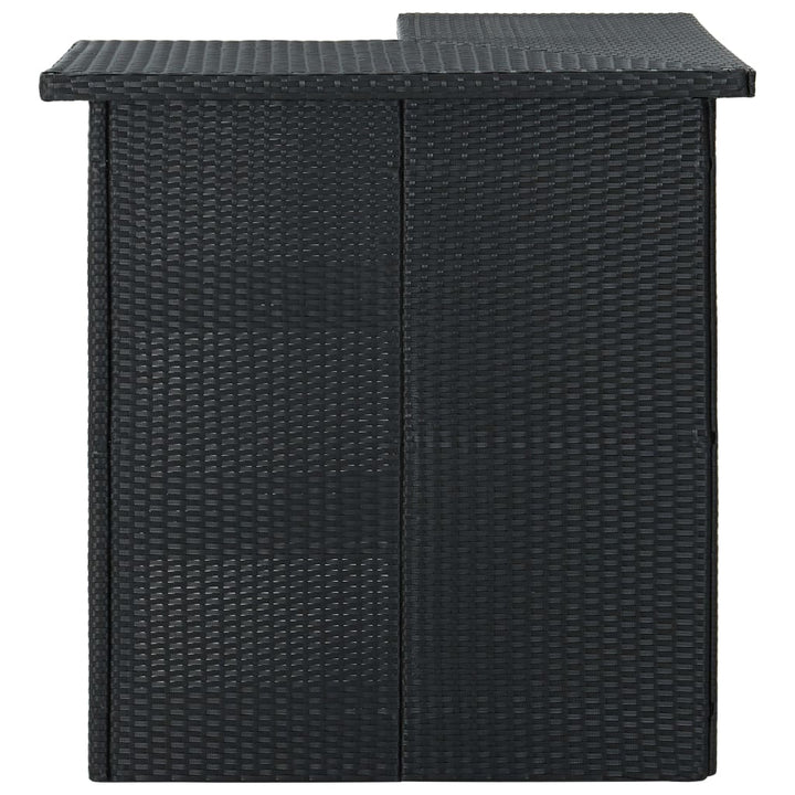 hjørnebarbord 100x50x105 cm polyrattan sort