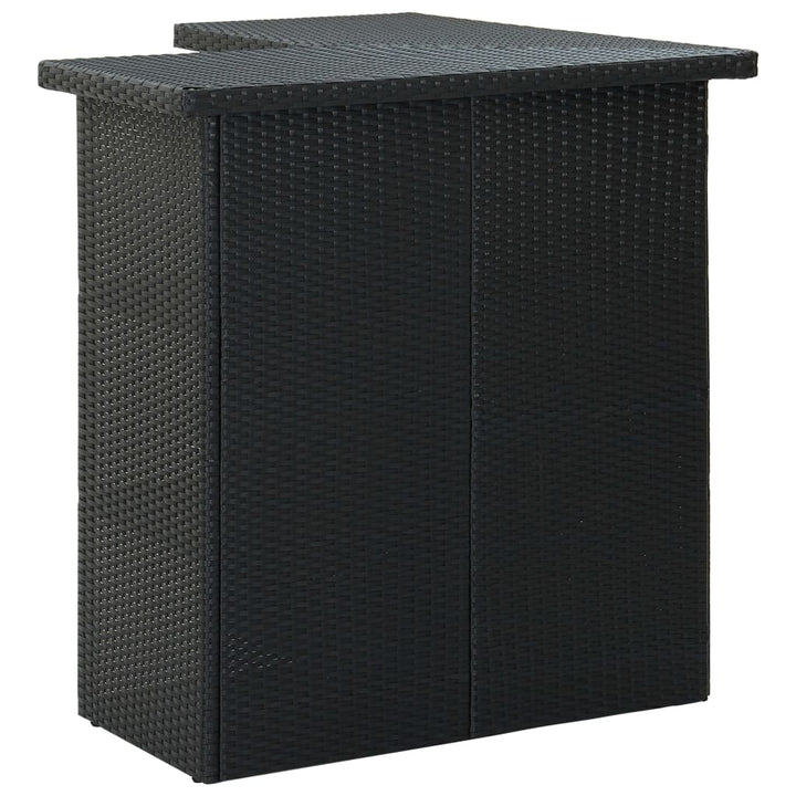 hjørnebarbord 100x50x105 cm polyrattan sort