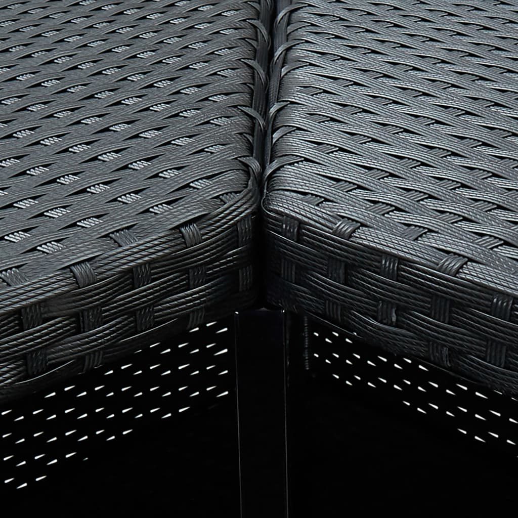 hjørnebarbord 100x50x105 cm polyrattan sort