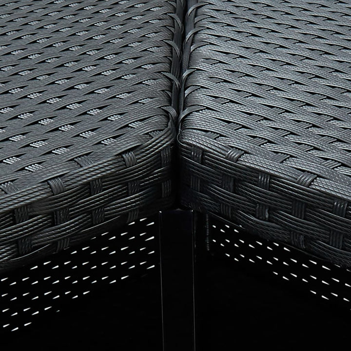 hjørnebarbord 100x50x105 cm polyrattan sort