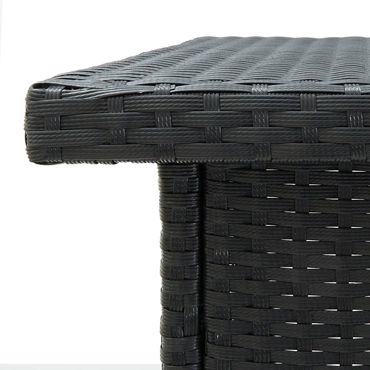 hjørnebarbord 100x50x105 cm polyrattan sort