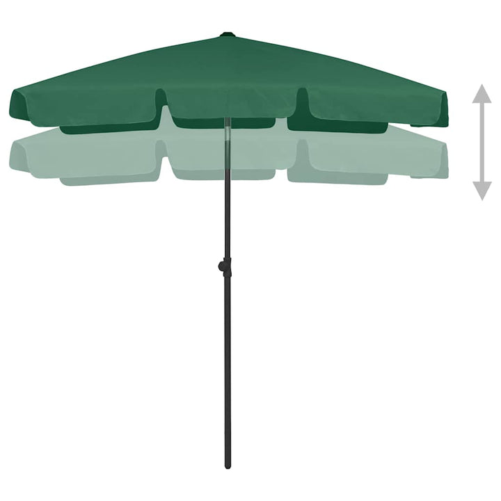 strandparasol 180x120 cm grøn