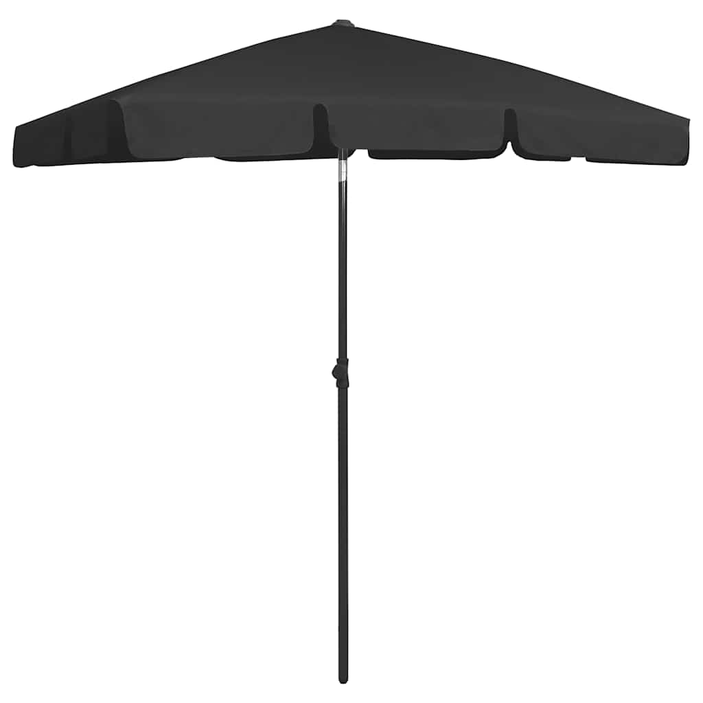 strandparasol 180x120 cm sort