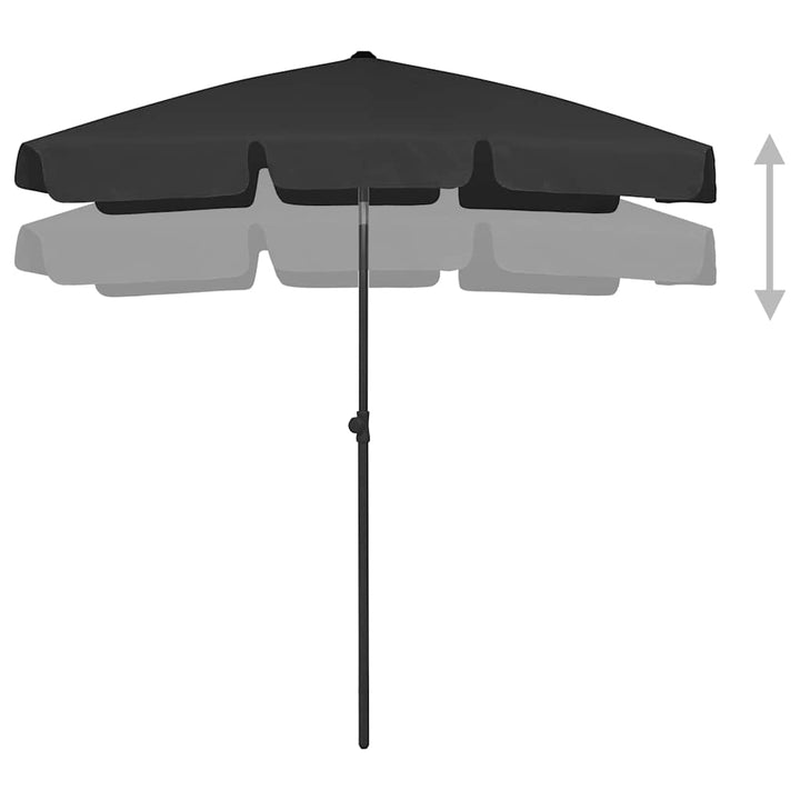 strandparasol 180x120 cm sort