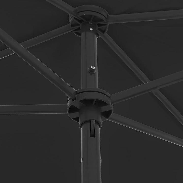 strandparasol 180x120 cm sort
