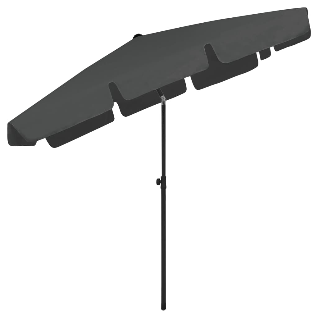 strandparasol 200x125 cm antracitgrå