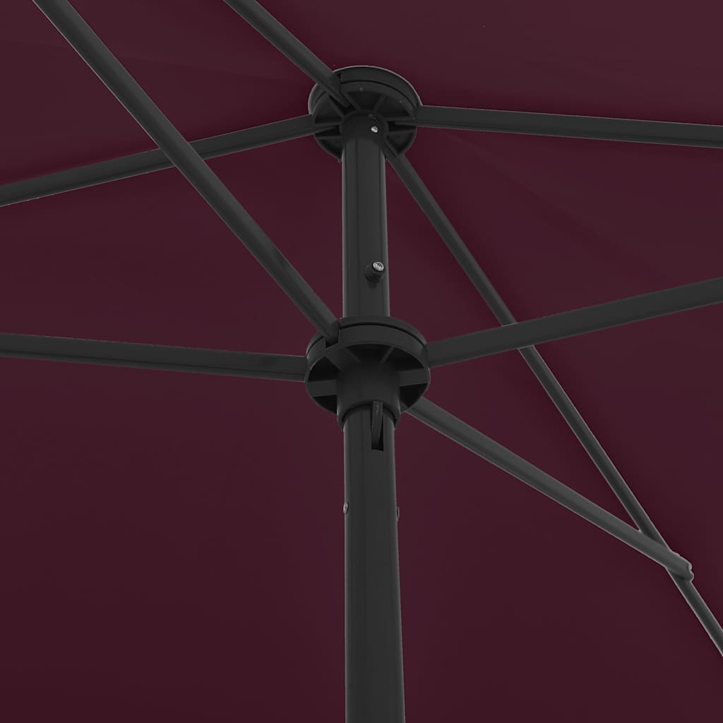 strandparasol 200x125 cm bordeauxrød