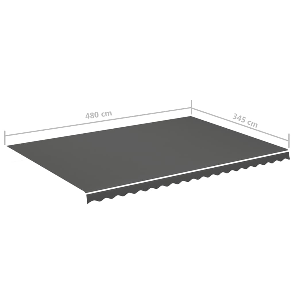 udskiftningsdug til markise 5x3,5 m antracitgrå