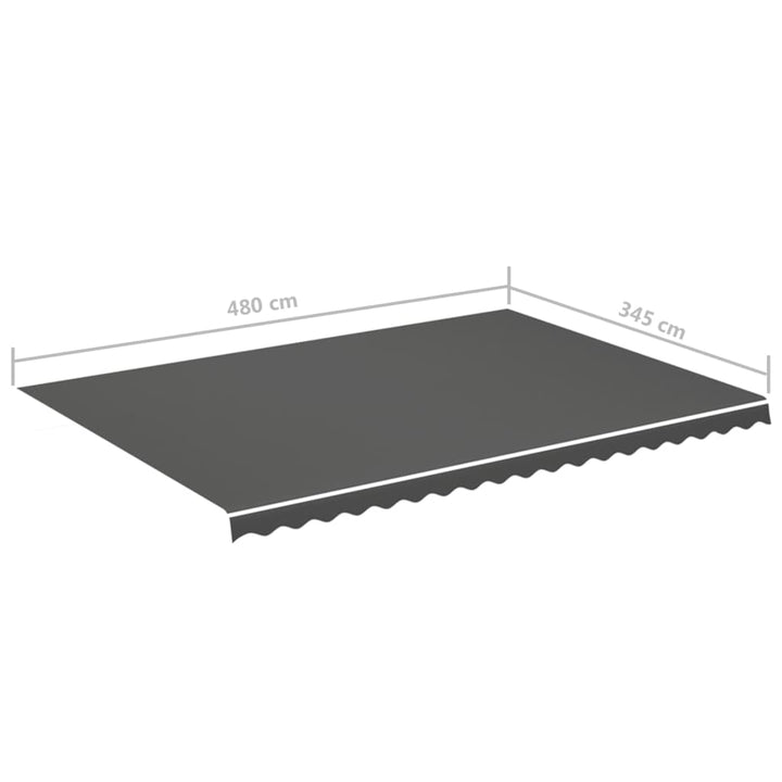 udskiftningsdug til markise 5x3,5 m antracitgrå