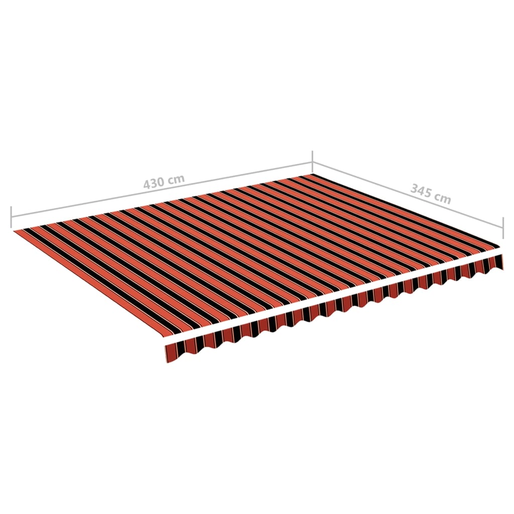 udskiftningsdug til markise 4,5x3,5 m polyester orange og brun