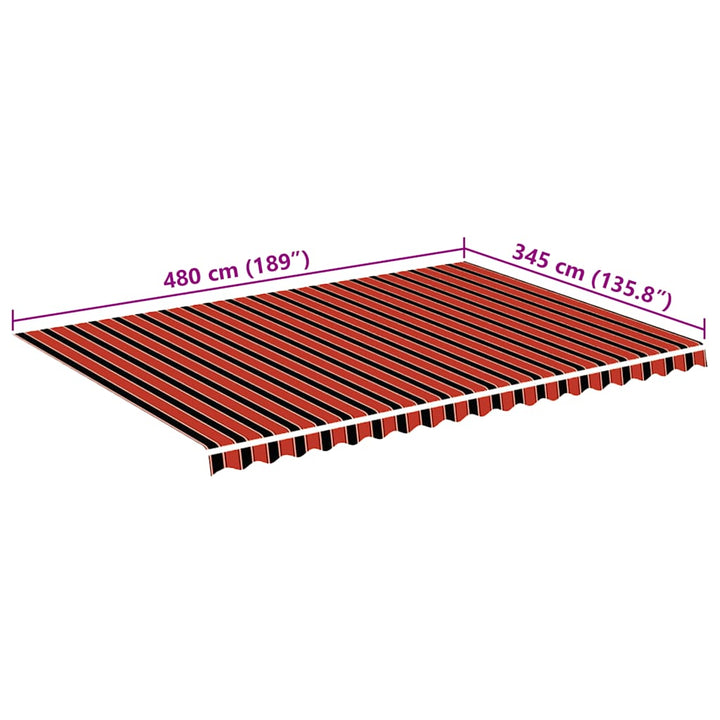 udskiftningsdug til markise 5x3,5 m orange og brun