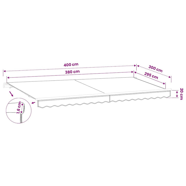 udskiftningsdug til markise 400x300 cm polyester brun