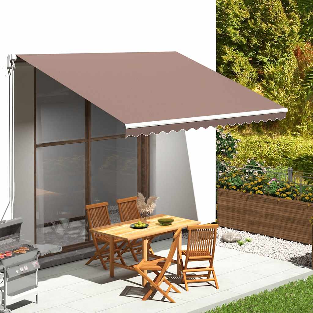udskiftningsdug til markise 400x300 cm polyester brun