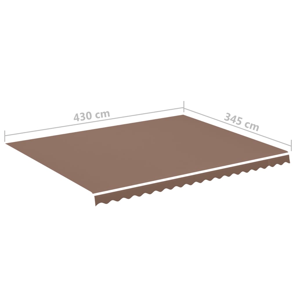 udskiftningsdug til markise 4,5x3,5 m brun
