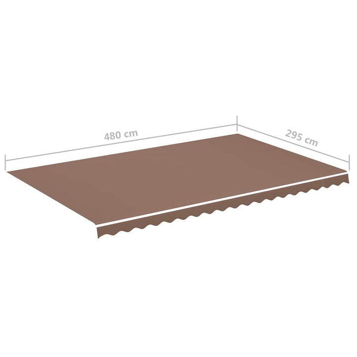udskiftningsdug til markise 5x3 m brun