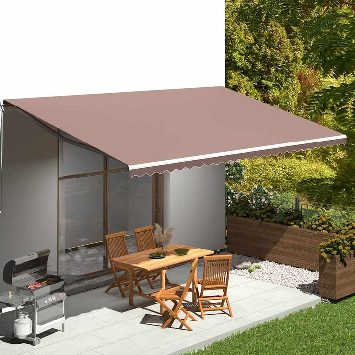 udskiftningsdug til markise 600x350 cm polyester brun