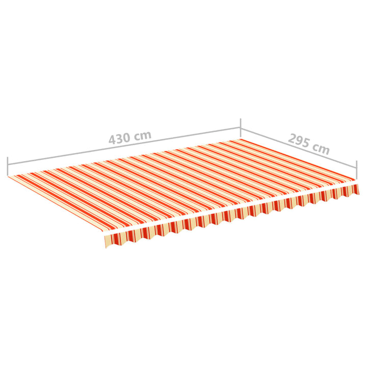 udskiftningsdug til markise 4,5x3 m gul og orange