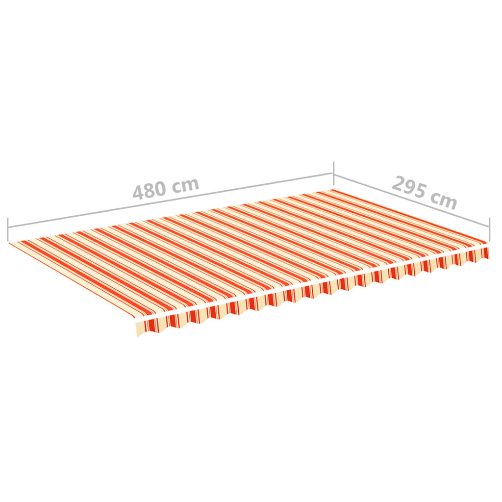 udskiftningsdug til markise 5x3 m gul og orange