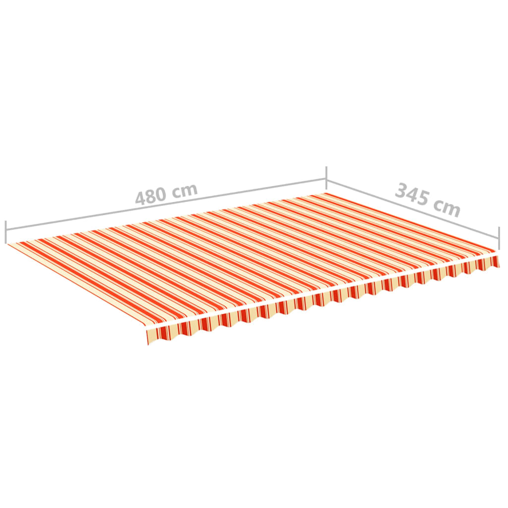 udskiftningsdug til markise 5x3,5 m gul og orange