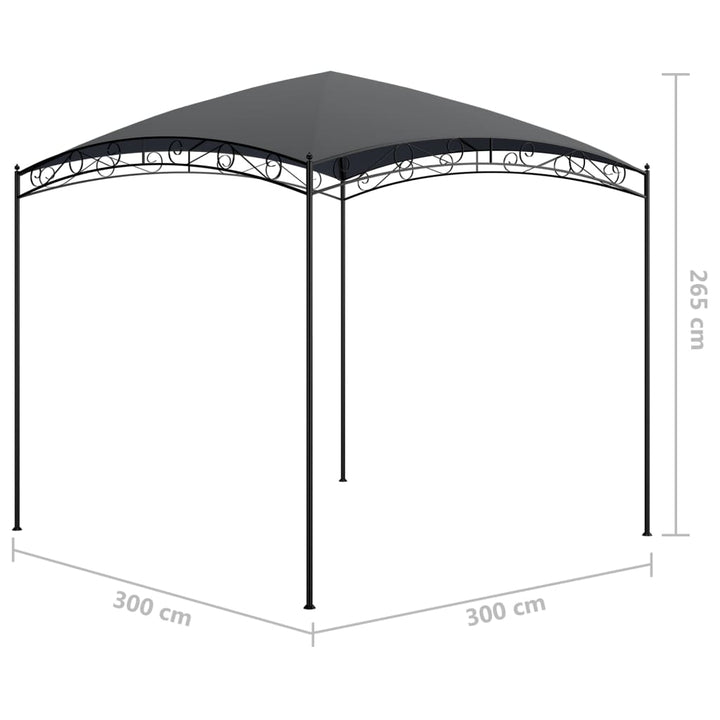 pavillon 3x3x2,65 m 180 g/m² antracitgrå
