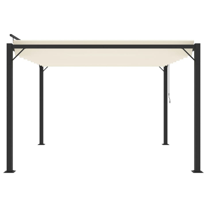 pavillon 3x3 m med lameltag stof og aluminium cremefarvet