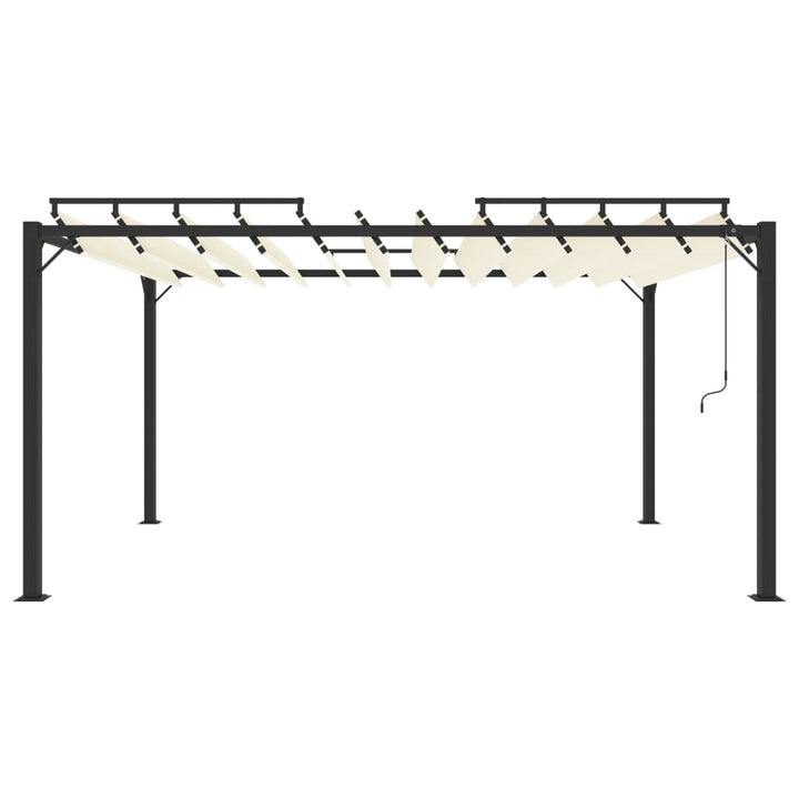 pavillon med lameltag 3x4 m aluminium og stof cremefarvet