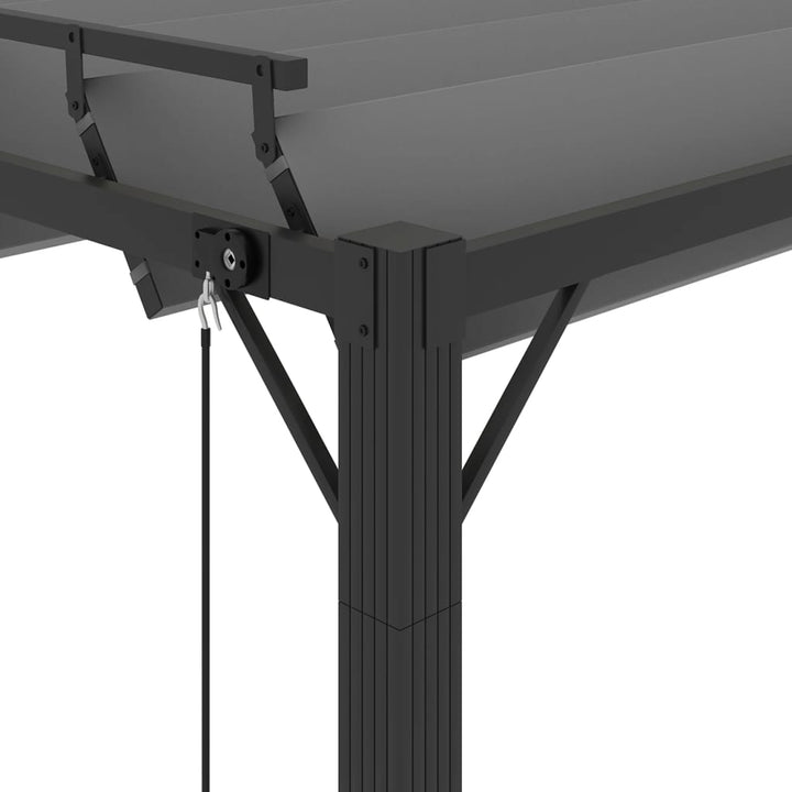 pavillon med lameltag 3x4 m aluminium og stof antracitgrå
