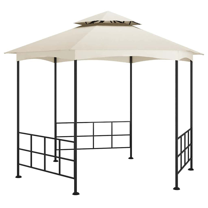 pavillon med sidevægge 3,1x2,7 m cremefarvet