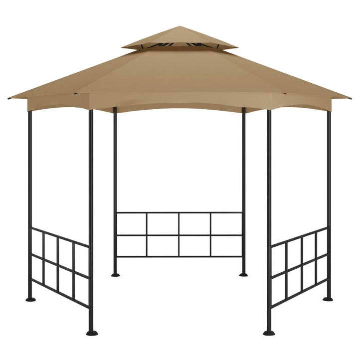 pavillon med sidevægge 3,1x2,7 m gråbrun