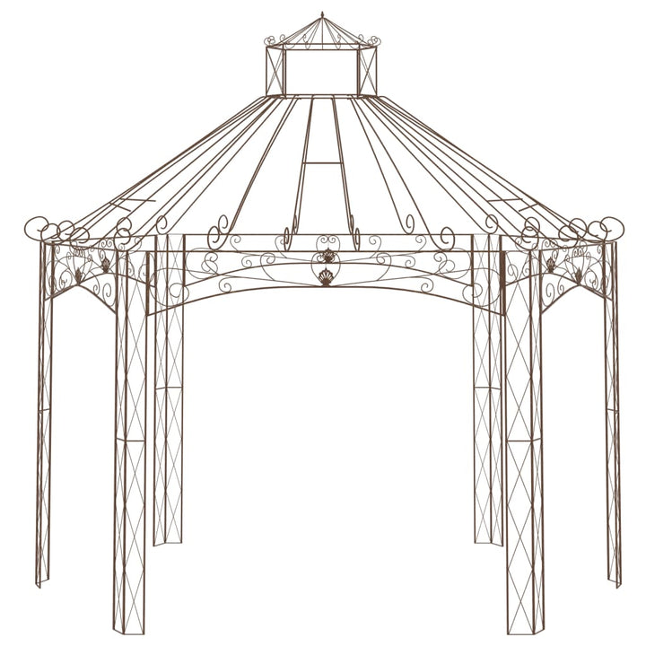 havepavillon 400x258x378 cm jern antikbrun