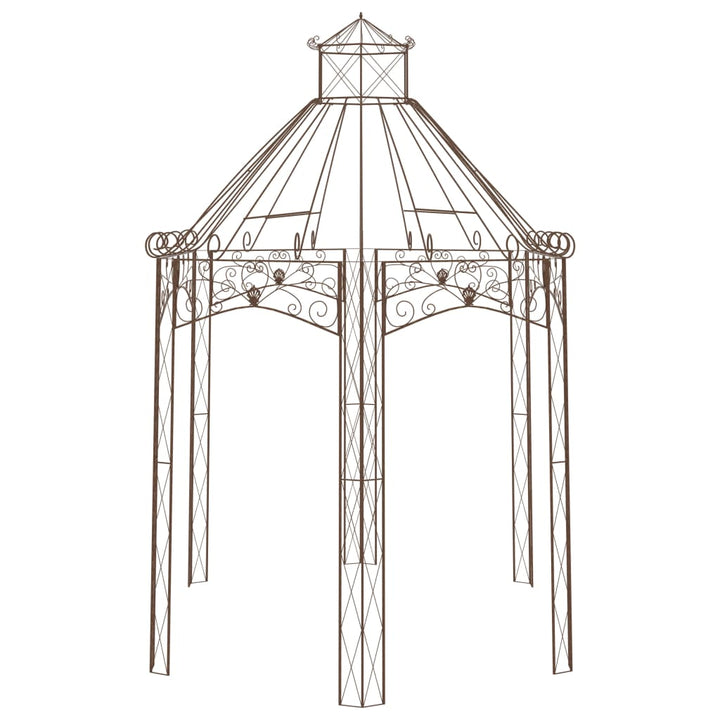 havepavillon 400x258x378 cm jern antikbrun