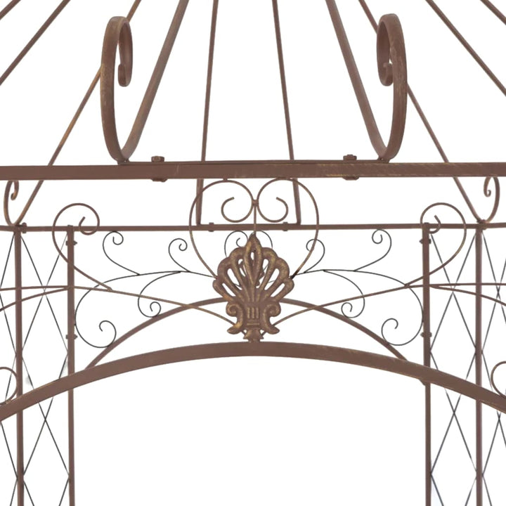 havepavillon 400x258x378 cm jern antikbrun