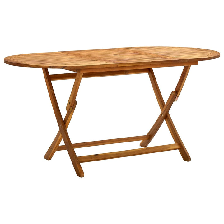 foldbart havebord 160x85x75 cm massivt akacietræ