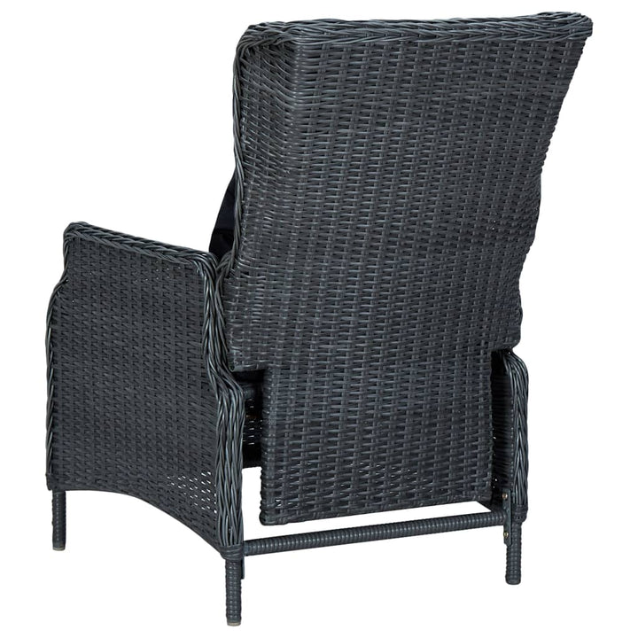 lænestol til haven med hynder polyrattan mørkegrå