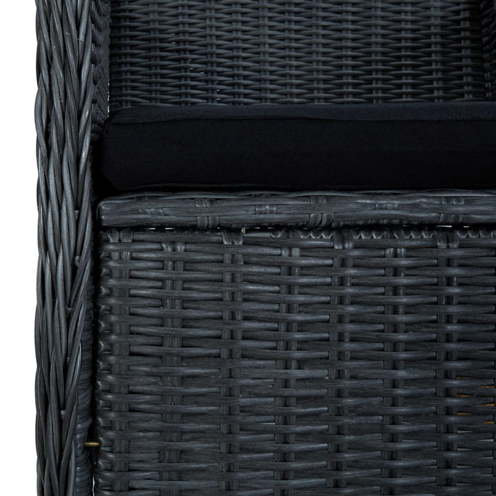 havestole med hynder 2 stk. polyrattan mørkegrå