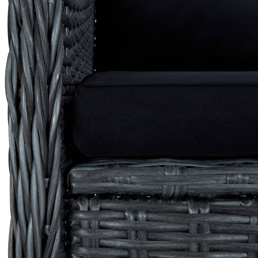 havestole med hynder 2 stk. polyrattan mørkegrå