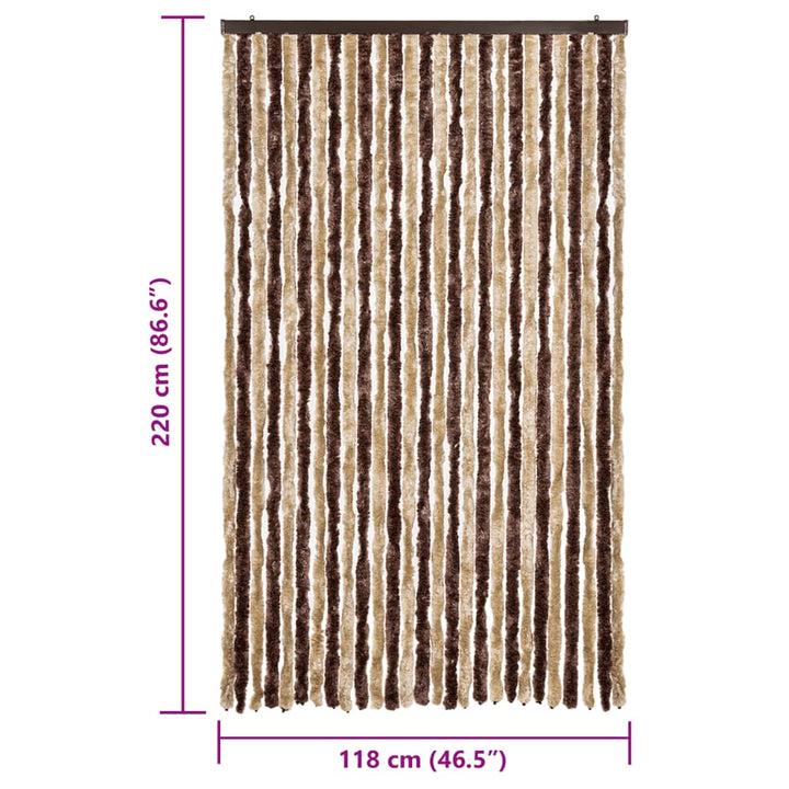 insektgardin 118x220 cm chenille beige og lysebrun