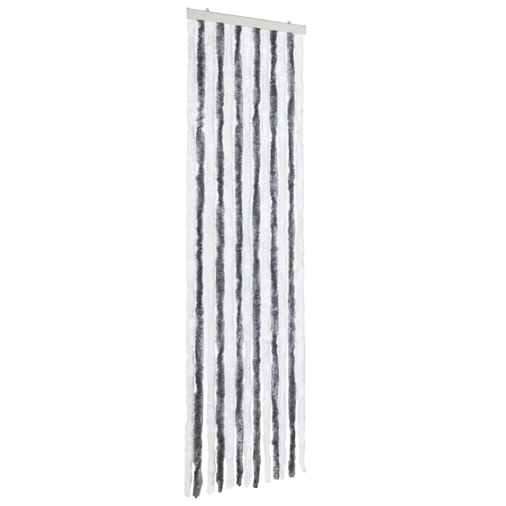 insektgardin 56x200 cm chenille grå og hvid