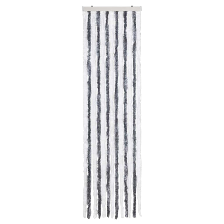 insektgardin 56x200 cm chenille grå og hvid