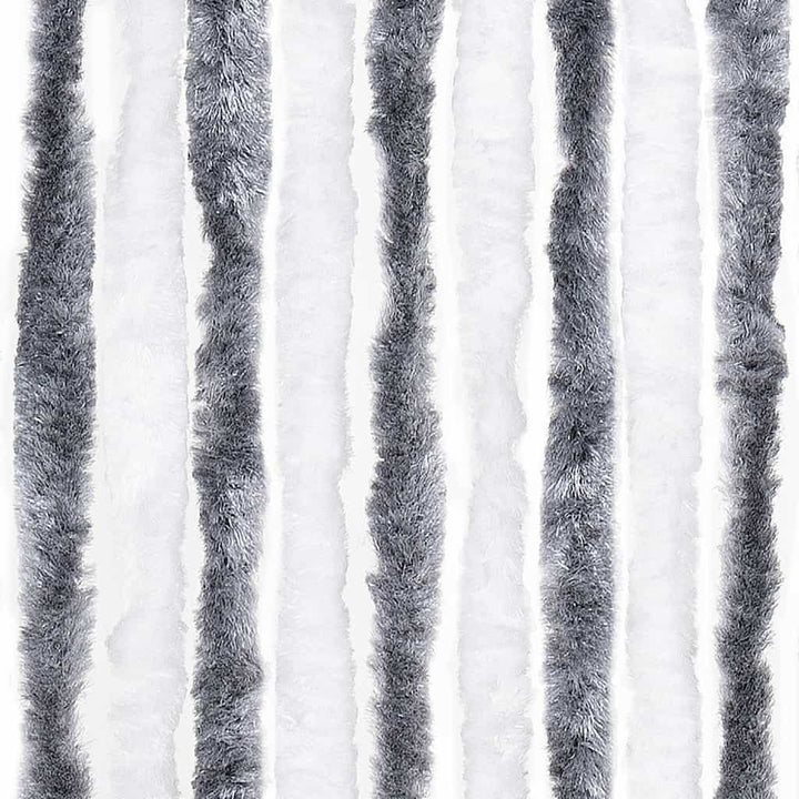 insektgardin 56x200 cm chenille grå og hvid