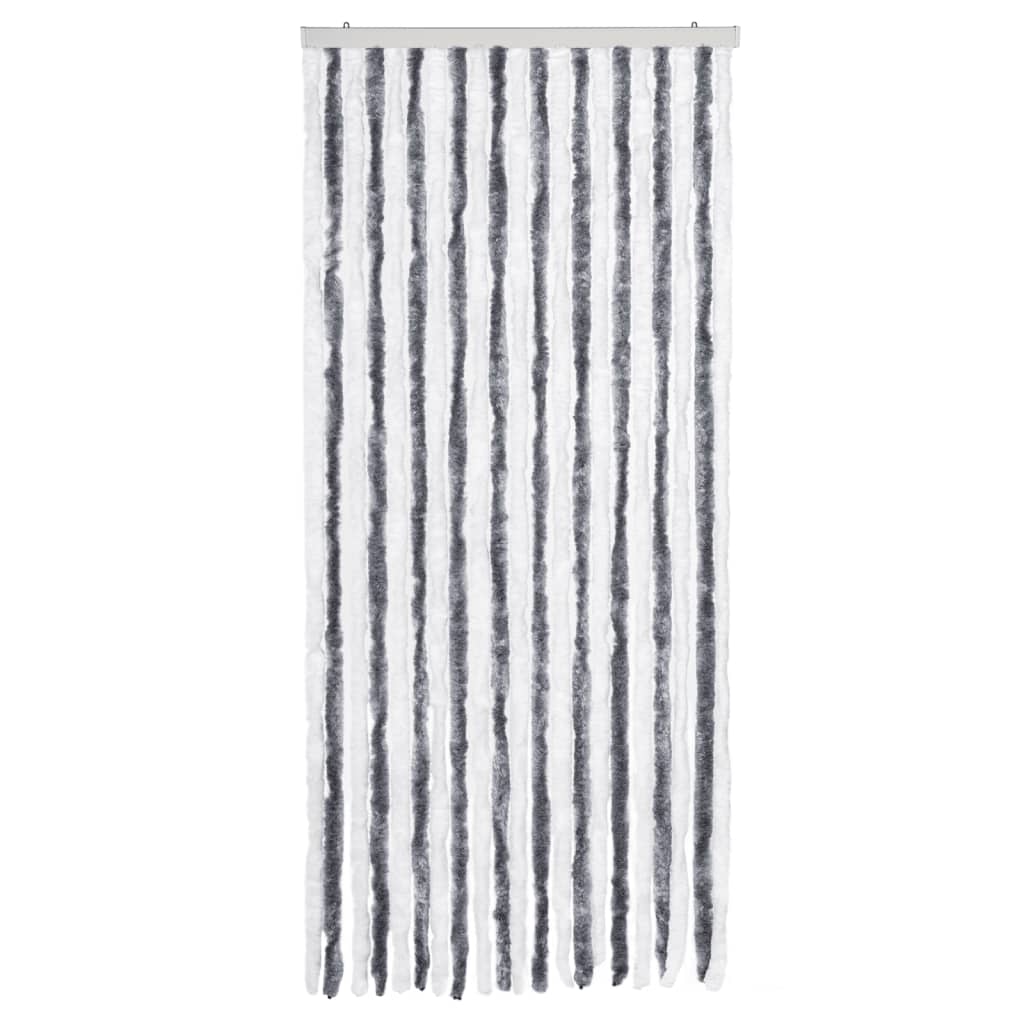 insektgardin 90x200 cm chenille grå og hvid
