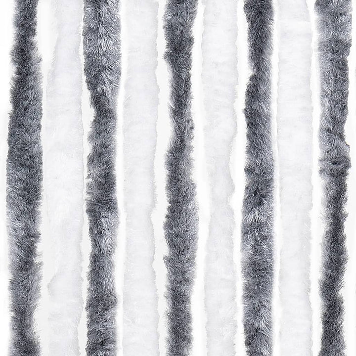 insektgardin 90x200 cm chenille grå og hvid