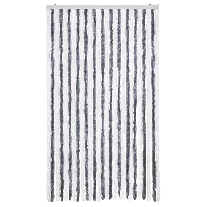 insektgardin 118x200 cm chenille grå og hvid