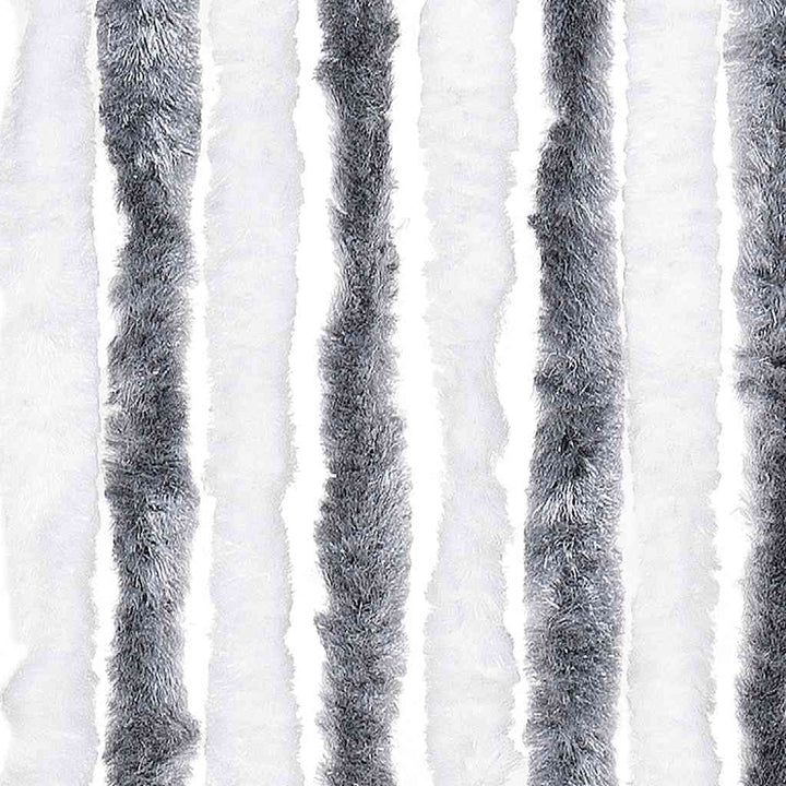insektgardin 118x200 cm chenille grå og hvid