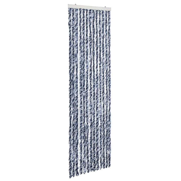 insektgardin 56x200 cm chenille blå og hvid